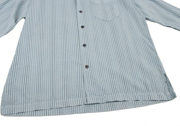 ISSEY MIYAKE MEN Pigment Print Stripe Shirt Blue Size 4