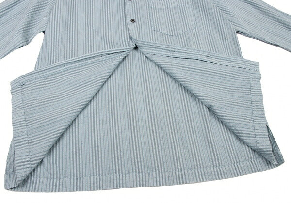 ISSEY MIYAKE MEN Pigment Print Stripe Shirt Blue Size 4