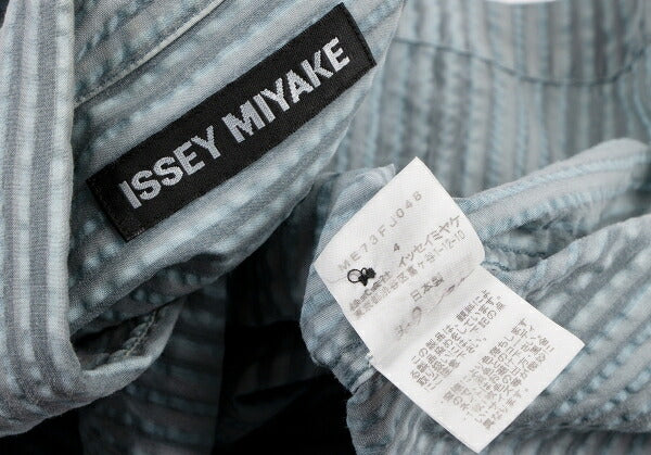 ISSEY MIYAKE MEN Pigment Print Stripe Shirt Blue Size 4
