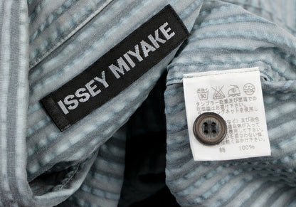 ISSEY MIYAKE MEN Pigment Print Stripe Shirt Blue Size 4