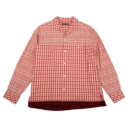 ISSEY MIYAKE MEN Multi Check Panel Shirt Red/Black Size 3