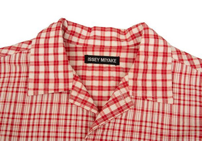 ISSEY MIYAKE MEN Multi Check Panel Shirt Red/Black Size 3