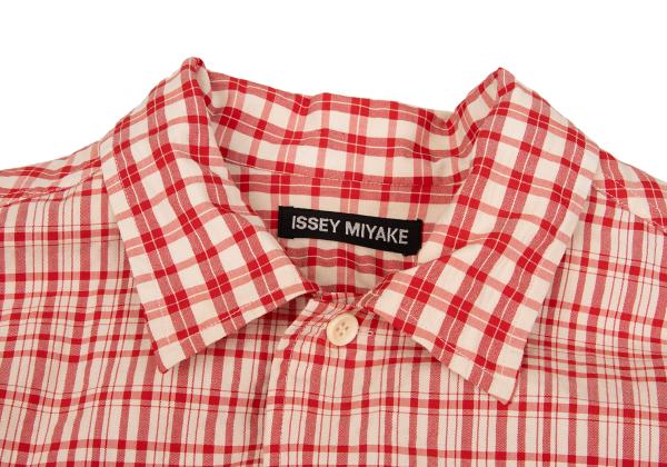 ISSEY MIYAKE MEN Multi Check Panel Shirt Red/Black Size 3