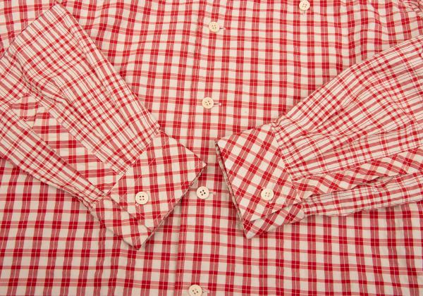 ISSEY MIYAKE MEN Multi Check Panel Shirt Red/Black Size 3