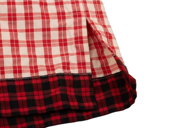 ISSEY MIYAKE MEN Multi Check Panel Shirt Red/Black Size 3