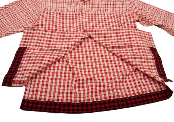ISSEY MIYAKE MEN Multi Check Panel Shirt Red/Black Size 3