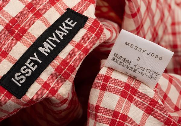ISSEY MIYAKE MEN Multi Check Panel Shirt Red/Black Size 3