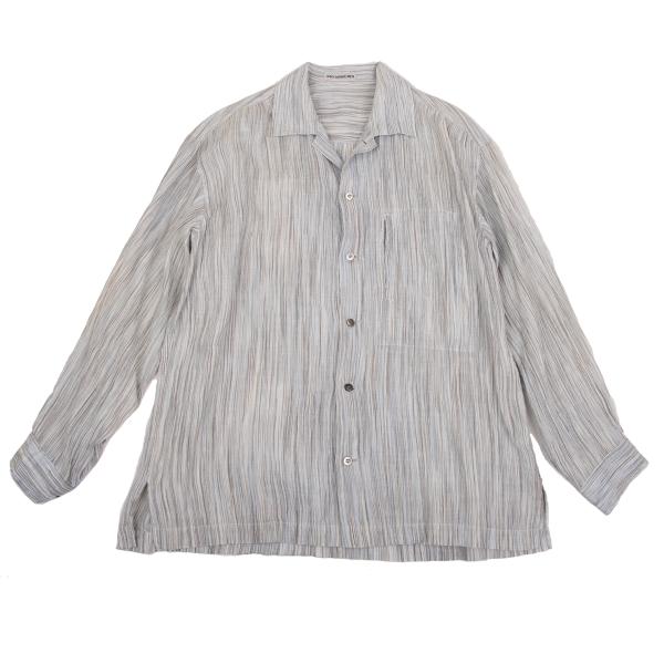 ISSEY MIYAKE MEN Crinkled Stripe Open Shirt Blue Size L
