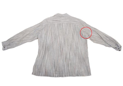 ISSEY MIYAKE MEN Crinkled Stripe Open Shirt Blue Size L