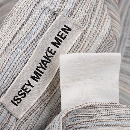 ISSEY MIYAKE MEN Crinkled Stripe Open Shirt Blue Size L