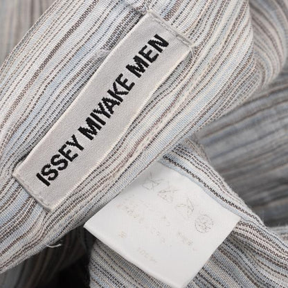 ISSEY MIYAKE MEN Crinkled Stripe Open Shirt Blue Size L
