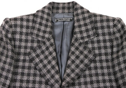 GIVENCHY Wool Check Buttonless Short Jacket Gray Size 8