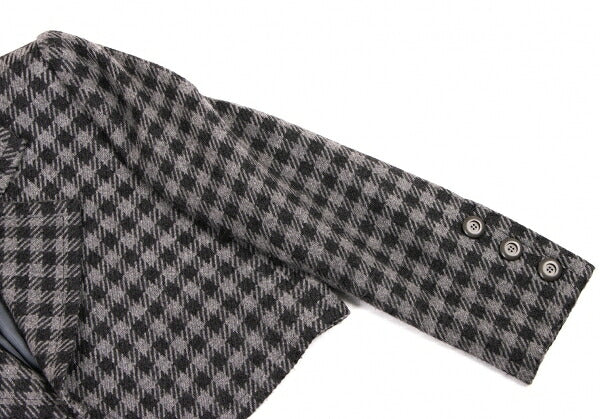 GIVENCHY Wool Check Buttonless Short Jacket Gray Size 8