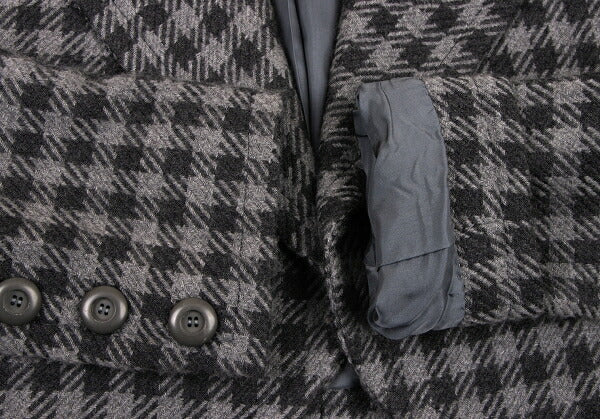 GIVENCHY Wool Check Buttonless Short Jacket Gray Size 8
