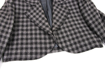 GIVENCHY Wool Check Buttonless Short Jacket Gray Size 8