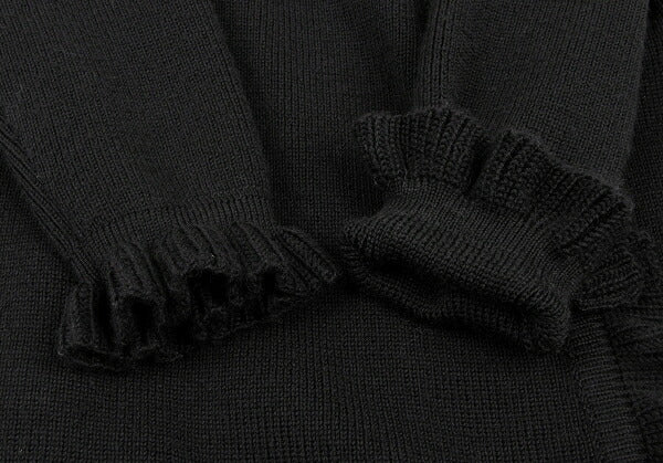 GIVENCHY Wool Ruffle Long Cardigan Black Size M