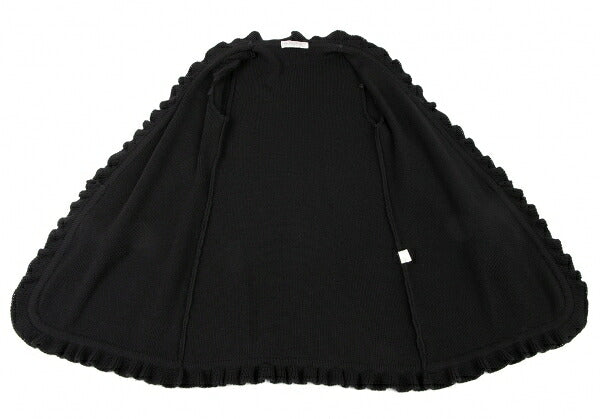 GIVENCHY Wool Ruffle Long Cardigan Black Size M