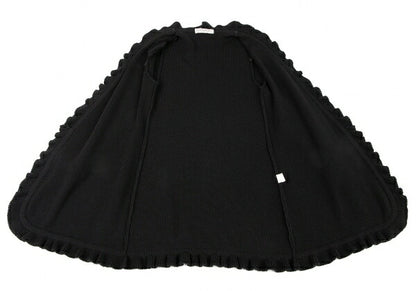 GIVENCHY Wool Ruffle Long Cardigan Black Size M