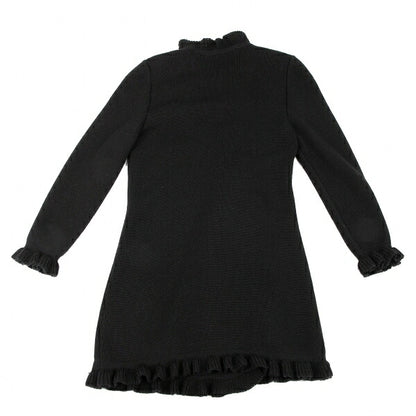 GIVENCHY Wool Ruffle Long Cardigan Black Size M