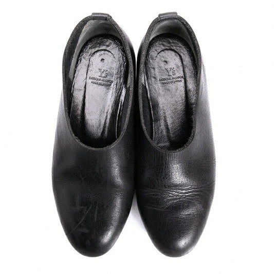 Y's Leather Slip-Ons Black Size 22.5CM