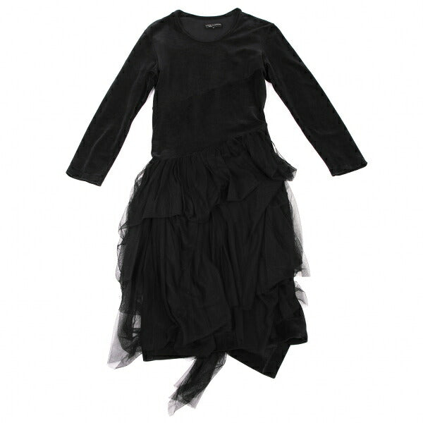 COMME des GARCONS NOIR Blue Velour Docking Tunic Blouse Size M