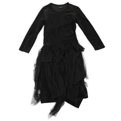 COMME des GARCONS NOIR Blue Velour Docking Tunic Blouse Size M