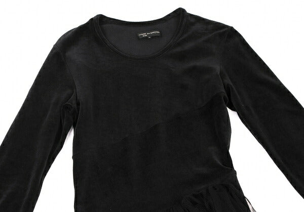 COMME des GARCONS NOIR Blue Velour Docking Tunic Blouse Size M