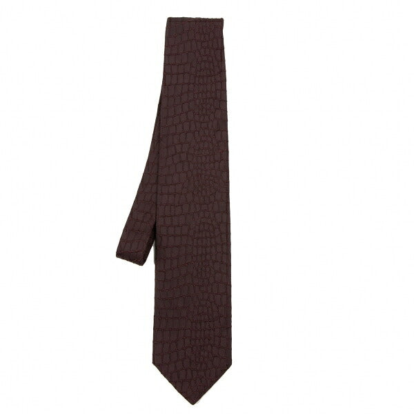 Jean Paul GAULTIER HOMME Crocodile Pattern Weave Tie Red