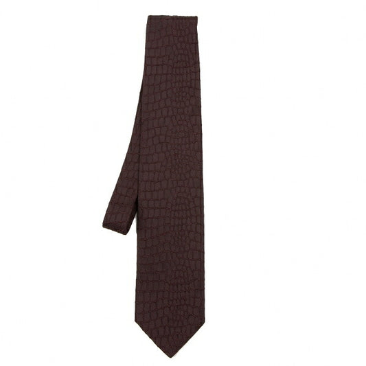 Jean Paul GAULTIER HOMME Crocodile Pattern Weave Tie Red