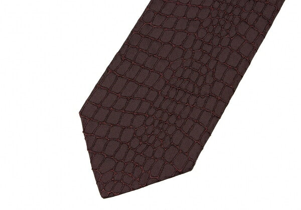 Jean Paul GAULTIER HOMME Crocodile Pattern Weave Tie Red