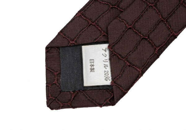 Jean Paul GAULTIER HOMME Crocodile Pattern Weave Tie Red