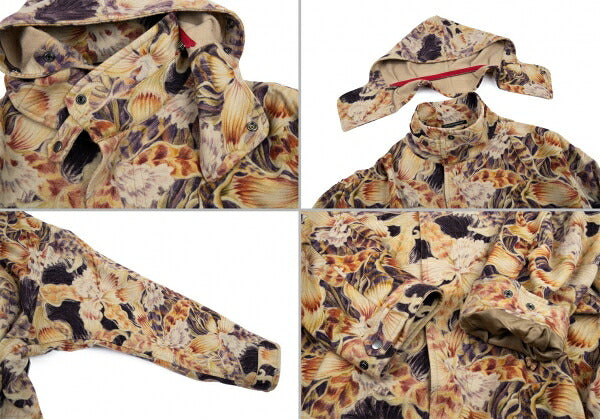 Yohji Yamamoto POUR HOMME Floral Wool Mods Coat Beige Size 4