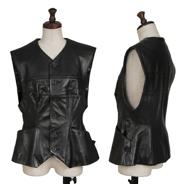 Yohji Yamamoto FEMME Cow Leather Vest Black Size S
