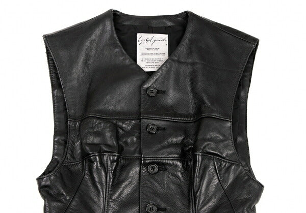 Yohji Yamamoto FEMME Cow Leather Vest Black Size S