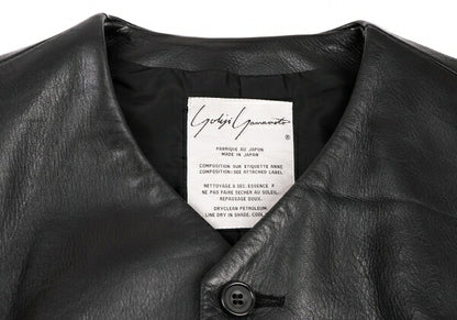 Yohji Yamamoto FEMME Cow Leather Vest Black Size S