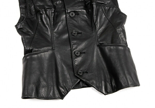 Yohji Yamamoto FEMME Cow Leather Vest Black Size S