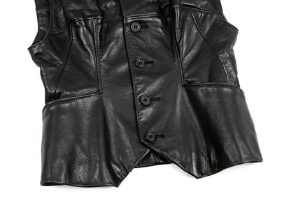 Yohji Yamamoto FEMME Cow Leather Vest Black Size S