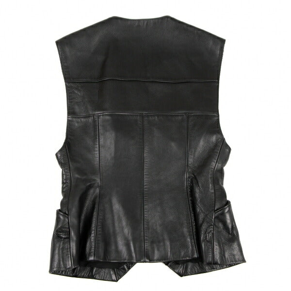 Yohji Yamamoto FEMME Cow Leather Vest Black Size S