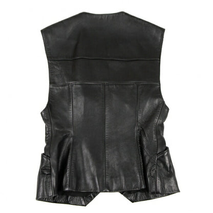 Yohji Yamamoto FEMME Cow Leather Vest Black Size S