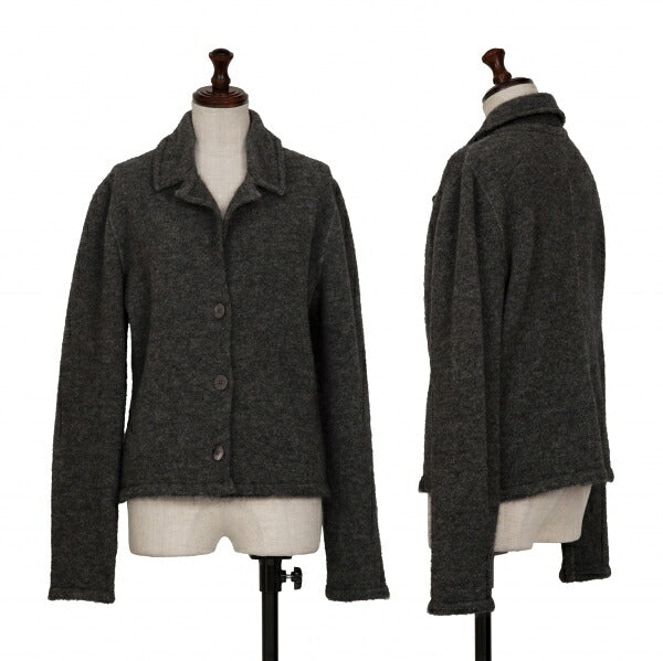 Max Mara Mohair Wool Knit Jacket Gray Size M