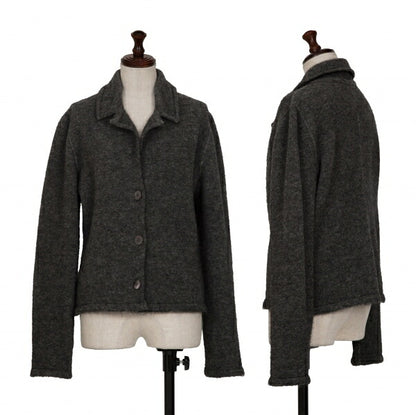 Max Mara Mohair Wool Knit Jacket Gray Size M