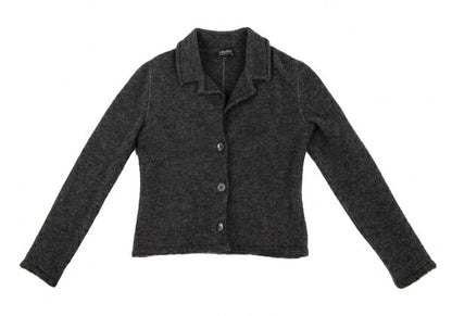 Max Mara Mohair Wool Knit Jacket Gray Size M