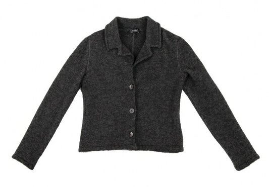 Max Mara Mohair Wool Knit Jacket Gray Size M