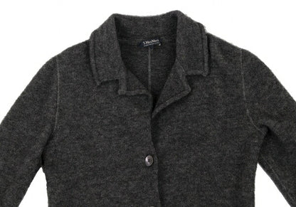 Max Mara Mohair Wool Knit Jacket Gray Size M