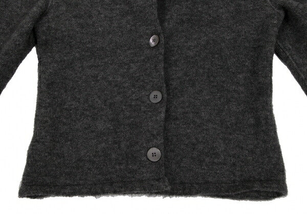 Max Mara Mohair Wool Knit Jacket Gray Size M