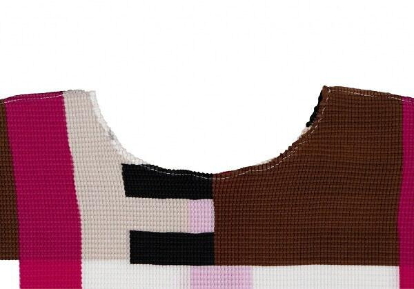 ISSEY MIYAKE me Color Block 3/4 Sleeve Pleats Top Size F