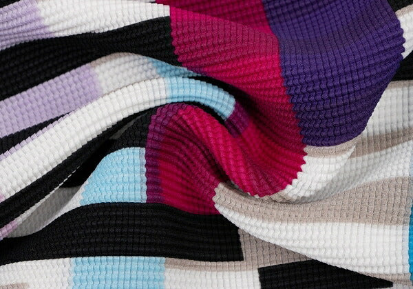 ISSEY MIYAKE me Color Block 3/4 Sleeve Pleats Top Size F