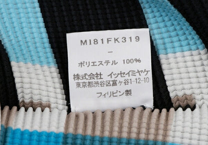 ISSEY MIYAKE me Color Block 3/4 Sleeve Pleats Top Size F
