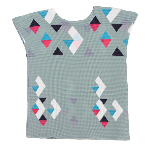 ISSEY MIYAKE me Triangle Print Box Pleat T-Shirt Gray Size F