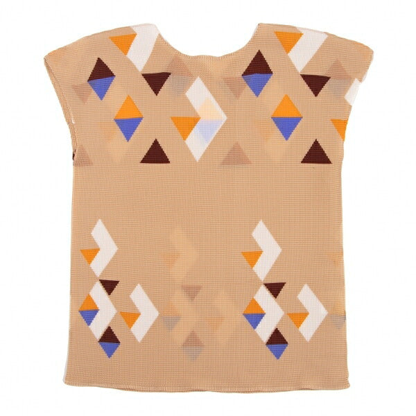 ISSEY MIYAKE me Triangle Print French T-Shirt Beige Size F